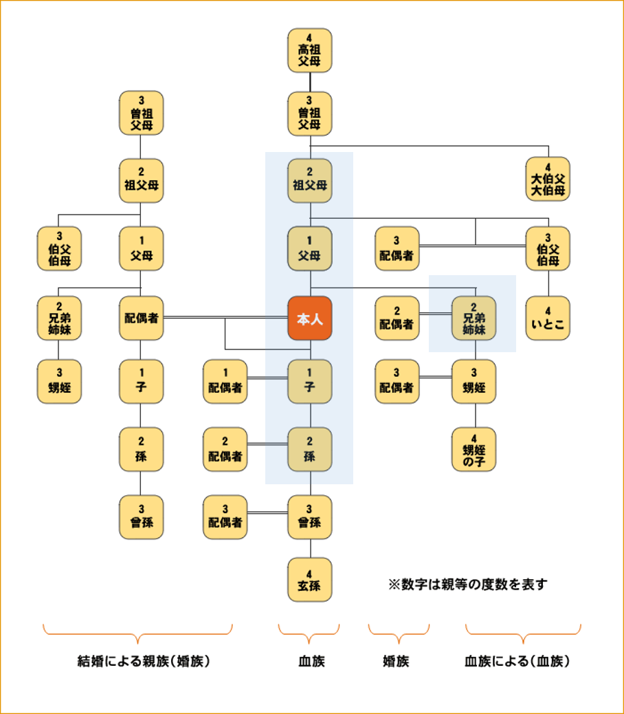 親等図2親等の血族